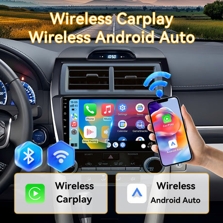Car Stereo for US-spec Toyota Camry 2012-2015 Upgrade Wireless CarPlay & Android Auto AHD Backup Camera GPS SWC FM WiFi Bluetooth