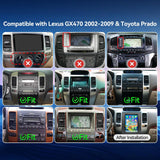 Car Stereo for Lexus GX470 2002-2005 Toyota Prado 2002-2009 Upgrade Wireless CarPlay & Android Auto AHD Backup Camera GPS SWC FM WiFi Bluetooth