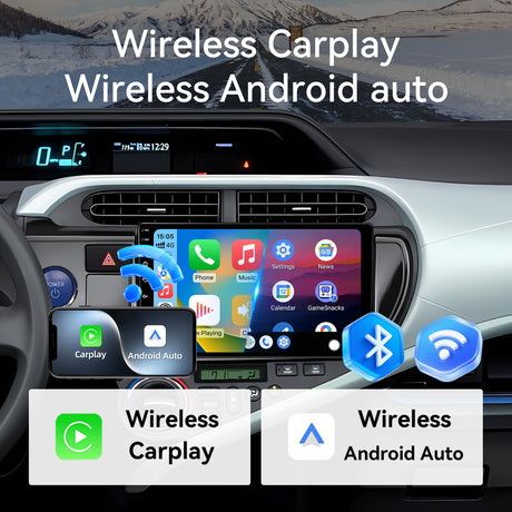 Car Stereo for Toyota Prius C Aqua 2012-2017 Support Wireless CarPlay Android Auto Navigation