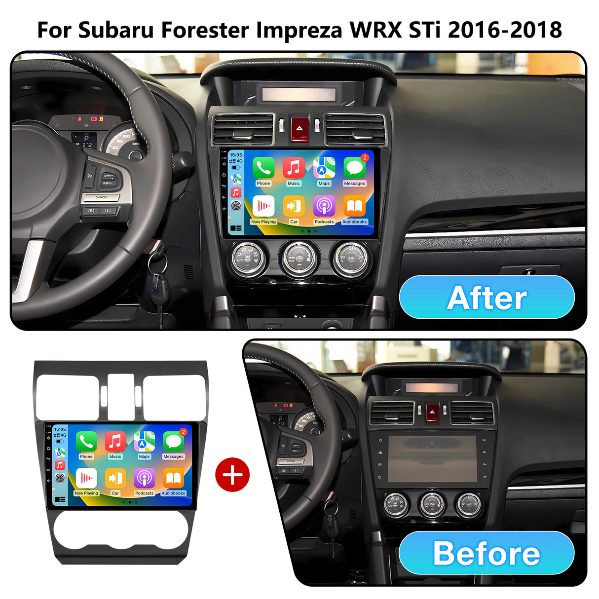Android 13 Car Stereo Radio Compatible with Subaru Forester WRX Impreza STi Crosstrek 2016-2018