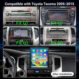 Car Stereo for Toyota Tacoma 2005-2015 Upgrade Wireless CarPlay & Android Auto AHD Backup Camera GPS SWC FM WiFi Bluetooth