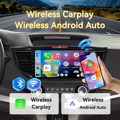 Car Stereo for Honda CRV 2012-2016  Upgrade Wireless CarPlay & Android Auto AHD Backup Camera GPS SWC FM WiFi Bluetooth