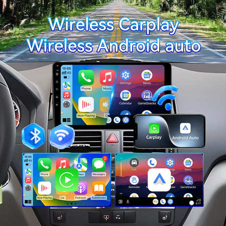 Car Stereo Radio for Mercedes Benz C-Class W204 S204 2006-2011 with Wireless Carplay & Android Auto 9-Inch Touchscreen FM Bluetooth 5G WiFi GPS Navigation Mirror Link SWC AHD Camera
