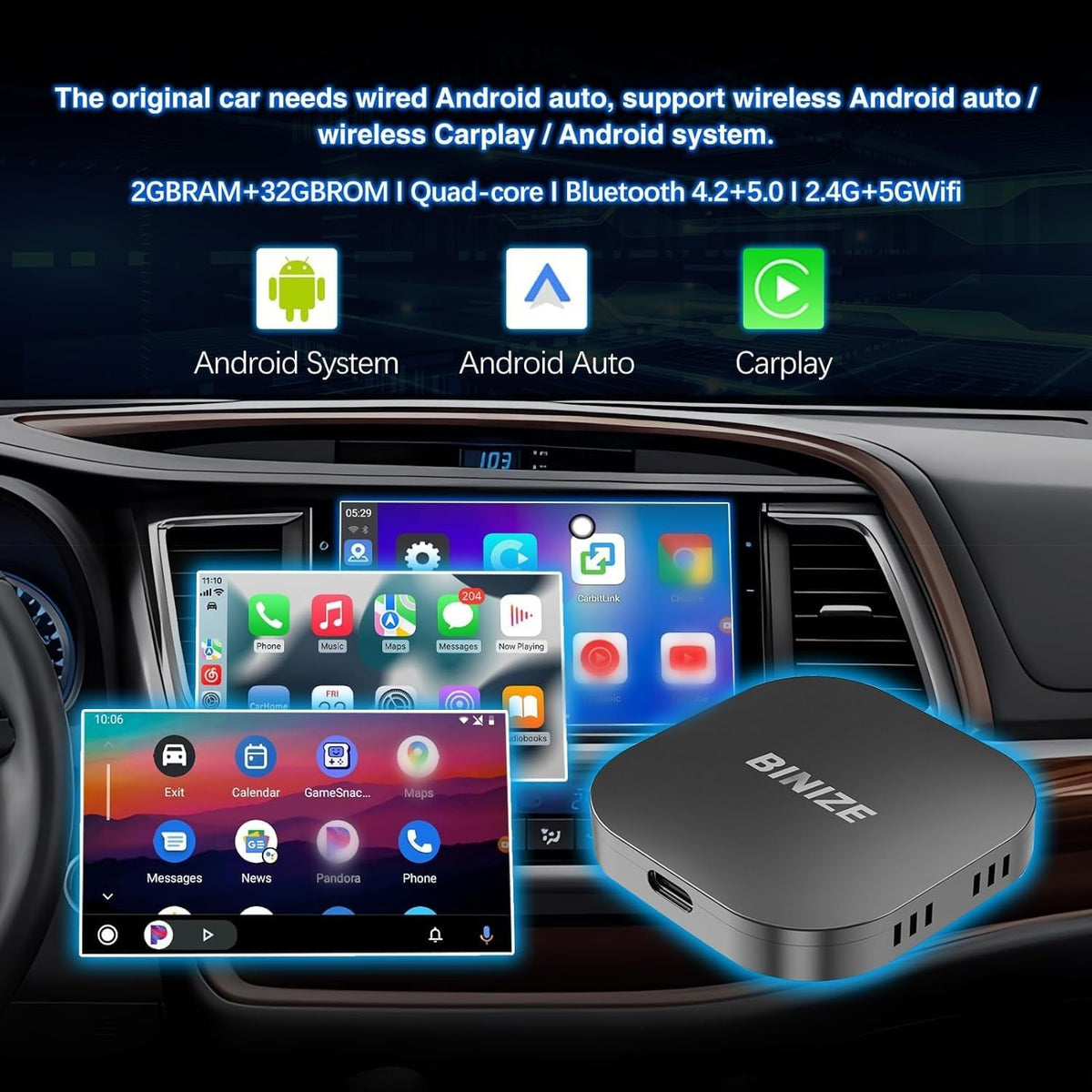 Carplay Android System Box Android CarPlay Box for Car with Wired CarPlay/Android Auto – Binize