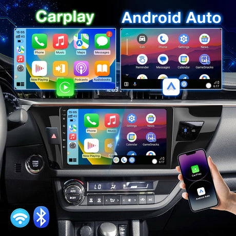BINIZE Android 13 Car Stereo Radio Compatible with Toyota Corolla 2014 2015 2016 Wireless Carplay&Android Auto, 10 Inch Touchscreen Bluetooth GPS Navigation, WiFi, FM Radio,Mirror Link,Backup Camera