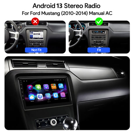 Binize 10 Inch Android 13 CarPlay Radio Car Stereo for Ford Mustang 2010 2011 2012 2013 2014