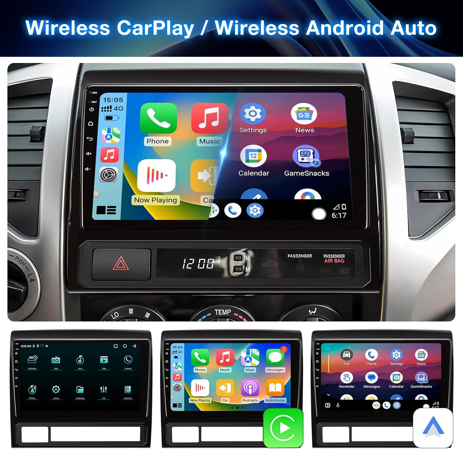 Android 13 Car Stereo for Toyota Tacoma 2005-2015 with Wireless
