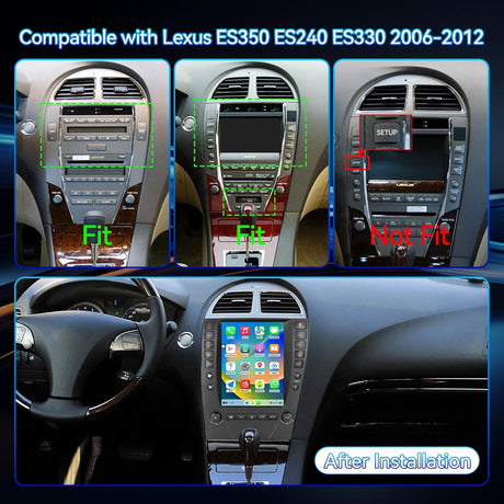 Car Radio Stereo for Lexus ES350 2006 2007 2008 2009 2010 2011 2012 Wireless CarPlay & Android Auto GPS Navigation FM Radio Upgrade Bluetooth HD Backup Camera