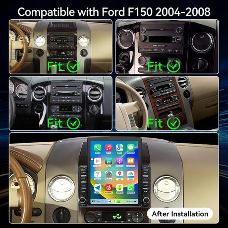 Car Radio Stereo for Ford F150 2004 2005 2006 2007 2008 AHD Backup Camera Upgrade Wireless CarPlay & Android Auto Touch Screen GPS WiFi SWC FM Bluetooth