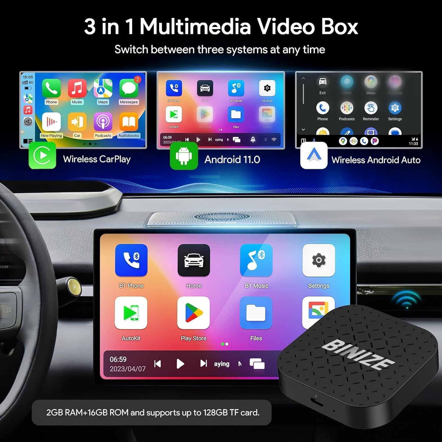 Android Car Play Box for Car with OEM Wired CarPlay/Android Auto