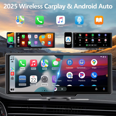 Binize Carplay Screen for Car, 8.1" HD Wireless Portable CarPlay Touchscreen Stereo with Android Auto Mirror Link/Backup Camera/GPS Navigation/Satellite Radio for All Vehicles