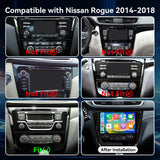 Car Stereo Radio for Nissan Rogue 2014 2015 2016 2017 2018 Manual AC Wireless CarPlay & Android Auto AHD Backup Camera  GPS SWC WiFi Bluetooth