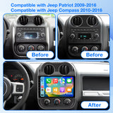 Binize Android 13 Car Stereo Compatible with Jeep Compass/Patriot 2010-2016 Carplay Android Auto 10.1 Inch Touch Screen Bluetooth Car Radio with GPS,FM,Support Backup Camera