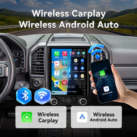 Car Stereo for  Ford Expedition 2015-2018 Upgrade Wireless CarPlay & Android Auto AHD Backup Camera GPS SWC FM WiFi Bluetooth