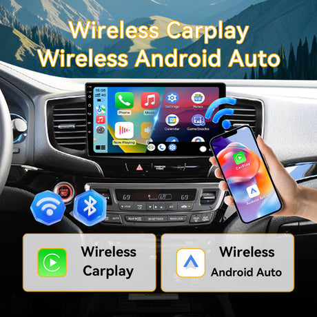 Car Stereo for Honda Pilot 2016-2019 Upgrade Wireless CarPlay & Android Auto AHD Backup Camera GPS SWC FM WiFi Bluetooth