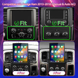 Car Stereo for Dodge Ram 1500/2500/3500 2013-2018 Upgrade Wireless CarPlay & Android Auto AHD Backup Camera GPS SWC FM WiFi Bluetooth