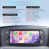 Car Radio Stereo for Dodge RAM 2002-2006/Jeep Wrangler 2003-2006/Caravan 2004-2007- Wireless CarPlay/Android Auto, GPS, Backup Camera, WiFi/Bluetooth