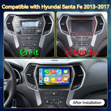 Car Stereo for  Hyundai Santa Fe 2013-2017 Upgrade Wireless CarPlay & Android Auto AHD Backup Camera GPS SWC FM WiFi Bluetooth