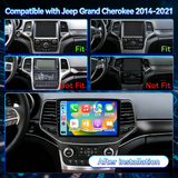 Car Stereo Radio for Jeep Grand Cherokee 2014-2021 with Wireless CarPlay & Android Auto 10.1" IPS Touchscreen WiFi GPS FM Audio 1080P Backup Camera