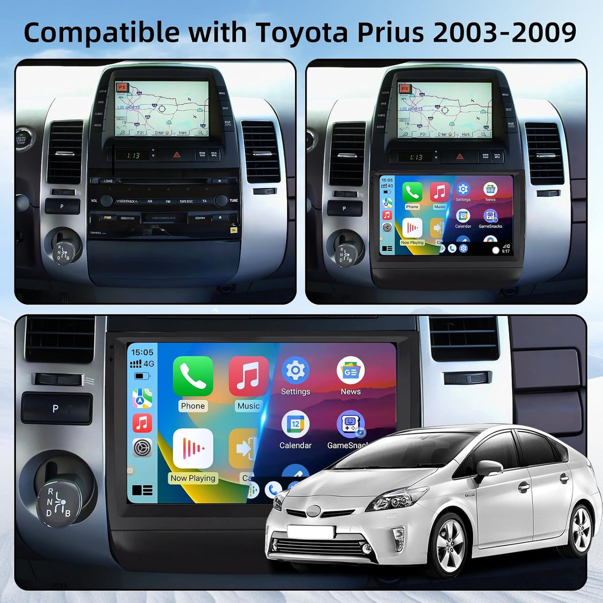 Android 13 Car Radio For Toyota Prius 2003 2004 2005 2006 2007 2008 2009 Support Wireless CarPlay Android Auto Bluetooth