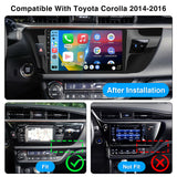 BINIZE Android 13 Car Stereo Radio Compatible with Toyota Corolla 2014 2015 2016 Wireless Carplay&Android Auto, 10 Inch Touchscreen Bluetooth GPS Navigation, WiFi, FM Radio,Mirror Link,Backup Camera