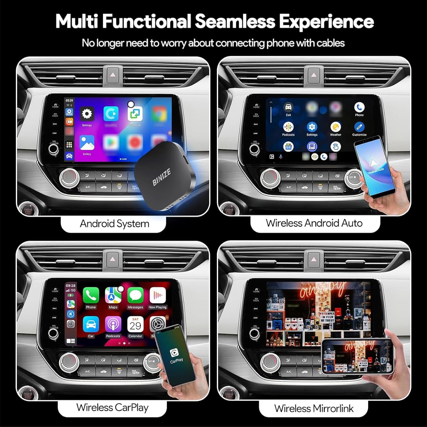 CarPlay  マルチメディア AndroidBOX  アンドロイドボックス Android CarPlay Box for Car with Wired CarPlay/Android Auto – Binize