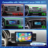 Car Stereo Radio for Mitsubishi Lancer 2008-2017 with Wireless CarPlay & Android Auto 10-Inch Touchscreen WiFi Bluetooth GPS FM/RDS EQ SWC AHD Backup Camera