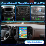 8Core 4+64GB Car Stereo Radio for Chevrolet Silverado GMC Sierra 2014-2018 with Wireless CarPlay & Android Auto 12.1'' T-Style Touchscreen BT5.0 GPS 5Ghz WIFI DSP 32EQ FM 1080P Backup Camera