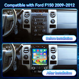 Car Stereo Radio for Ford F150 2009-2012 with Wireless CarPlay & Android Auto, T-Style 12.1" Touchscreen, 8 Core 4+64GB, Mirror Link WiFi Bluetooth FM DSP SWC Backup Camera