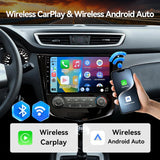 Car Stereo Radio for Nissan Rogue 2014 2015 2016 2017 2018 Manual AC Wireless CarPlay & Android Auto AHD Backup Camera  GPS SWC WiFi Bluetooth