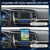 Car Stereo Radio for Toyota Highlander 2014 2015 2016 2017 2018 2019 Upgrade,Wireless CarPlay & Android Auto AHD Backup Camera GPS SWC Bluetooth