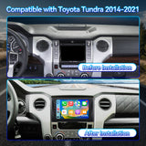 Car Stereo Radio for Toyota Tundra 2014-2021 with Wireless CarPlay & Android Auto 9-Inch IPS Touch Screen GPS SWC Bluetooth FM Backup Camera