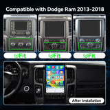 Car Stereo Radio with Android Auto Wireless Carplay for Dodge RAM 1500 2500 3500 2013-2018 Tesla Style Touch Screen Bluetooth WiFi GPS DSP AM FM Head Unit