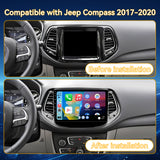 Car Stereo for Jeep Compass 2017-2020 Upgrade Wireless CarPlay & Android Auto AHD Backup Camera GPS SWC FM WiFi Bluetooth