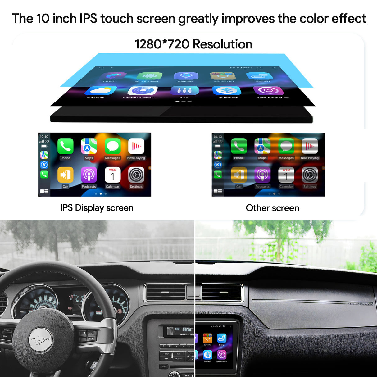 Binize 10 Inch Android 13 CarPlay Radio Car Stereo for Ford Mustang 2010 2011 2012 2013 2014