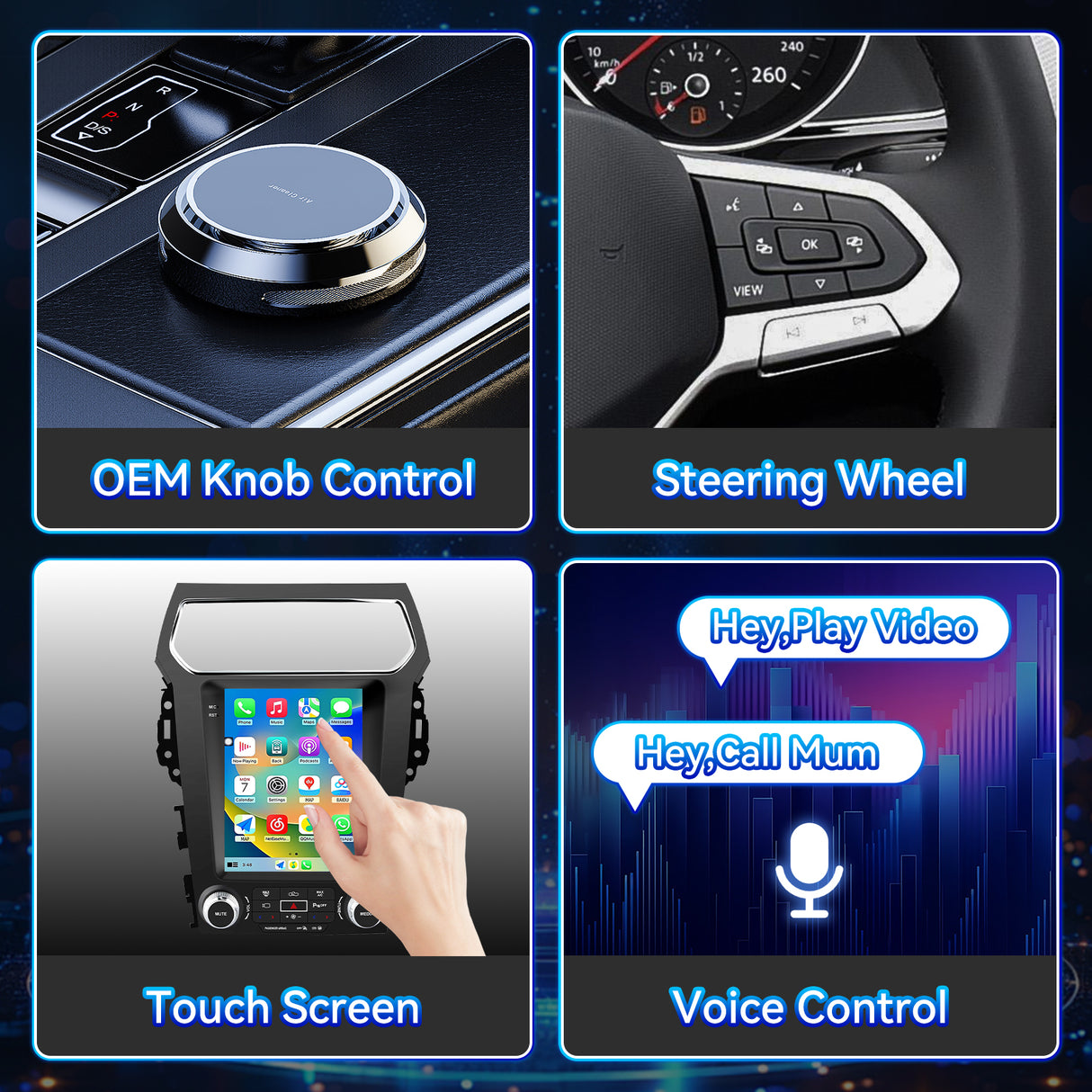 Android 13 Car Stereo Radio for Ford Explorer 2011-2019 with Wireless CarPlay & Android Auto 9.7-Inch Screen GPS WiFi Bluetooth FM SWC AHD Backup Camera