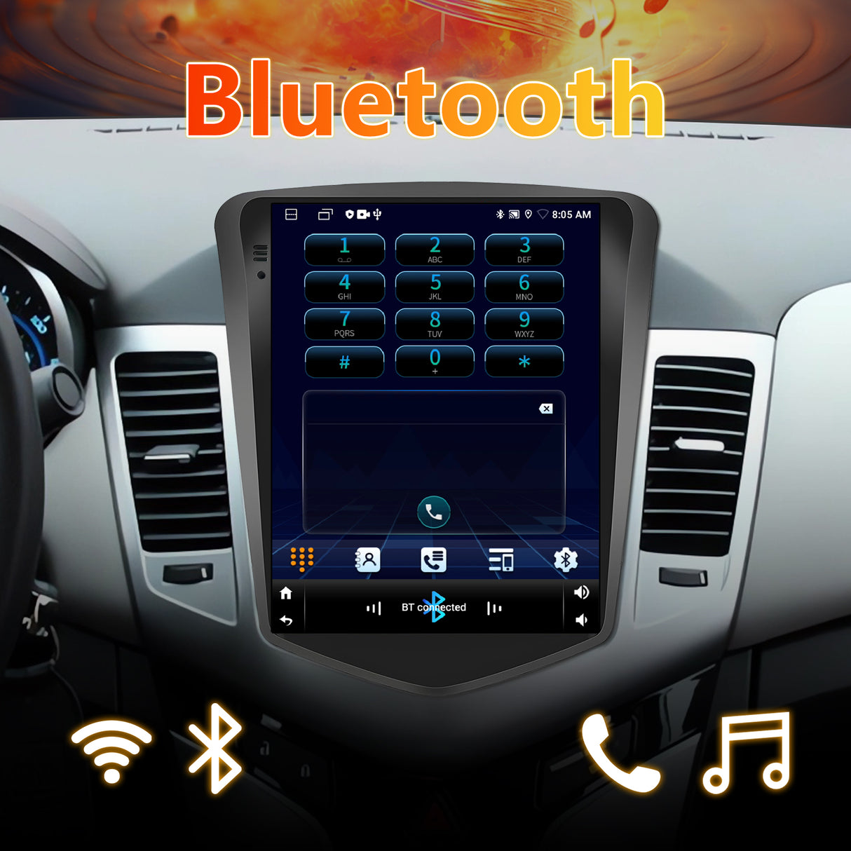 Car Stereo Radio Compatible with Chevy Cruze 2009 2010 2011 2012 2013 2014 2015,Android 13 Head Unit Wireless CarPlay Andriod Auto