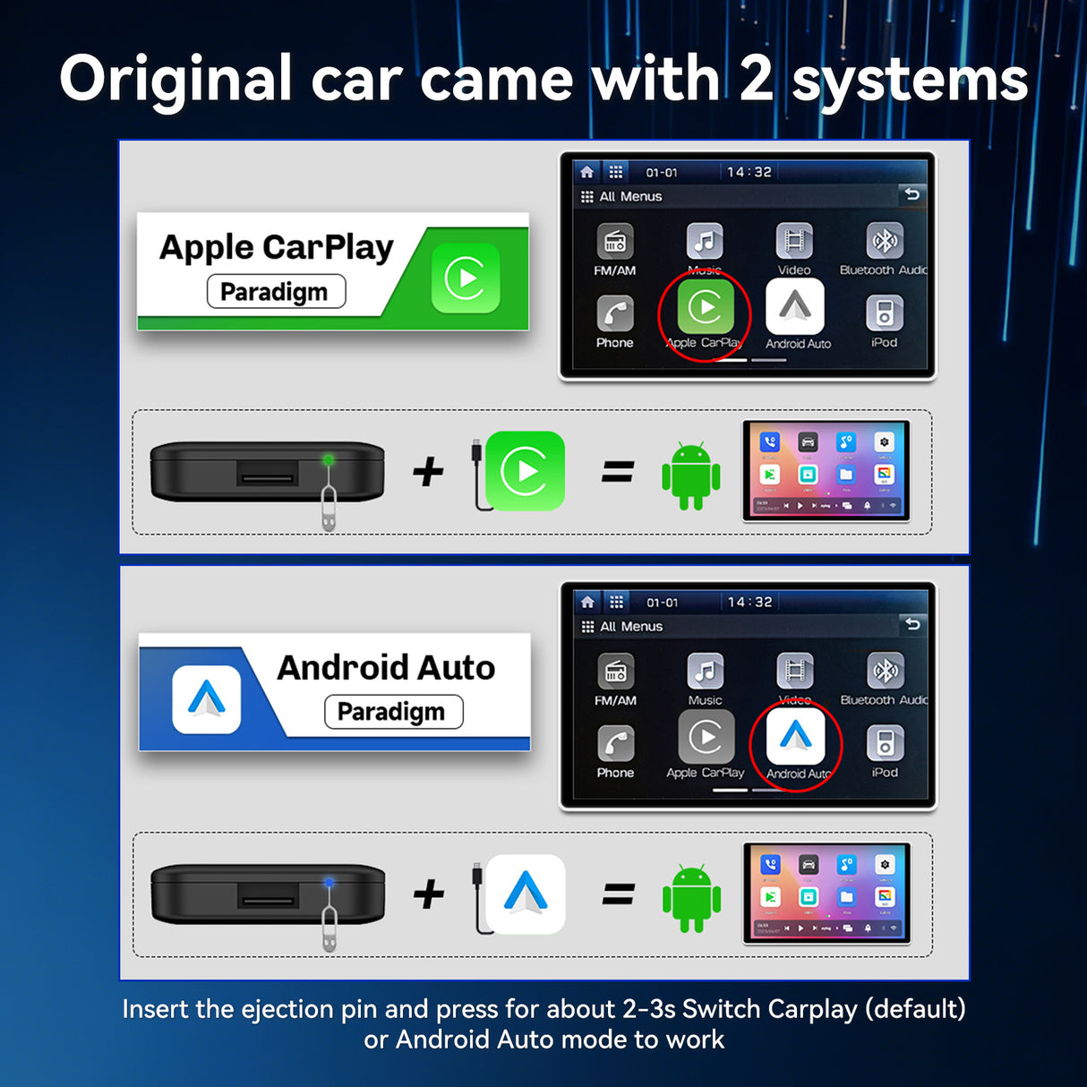 Lite S Wireless Dongle CarPlay Android auto Android Ai Box Wireless Adatper for Netfilx Youtube  Spotify HD Output