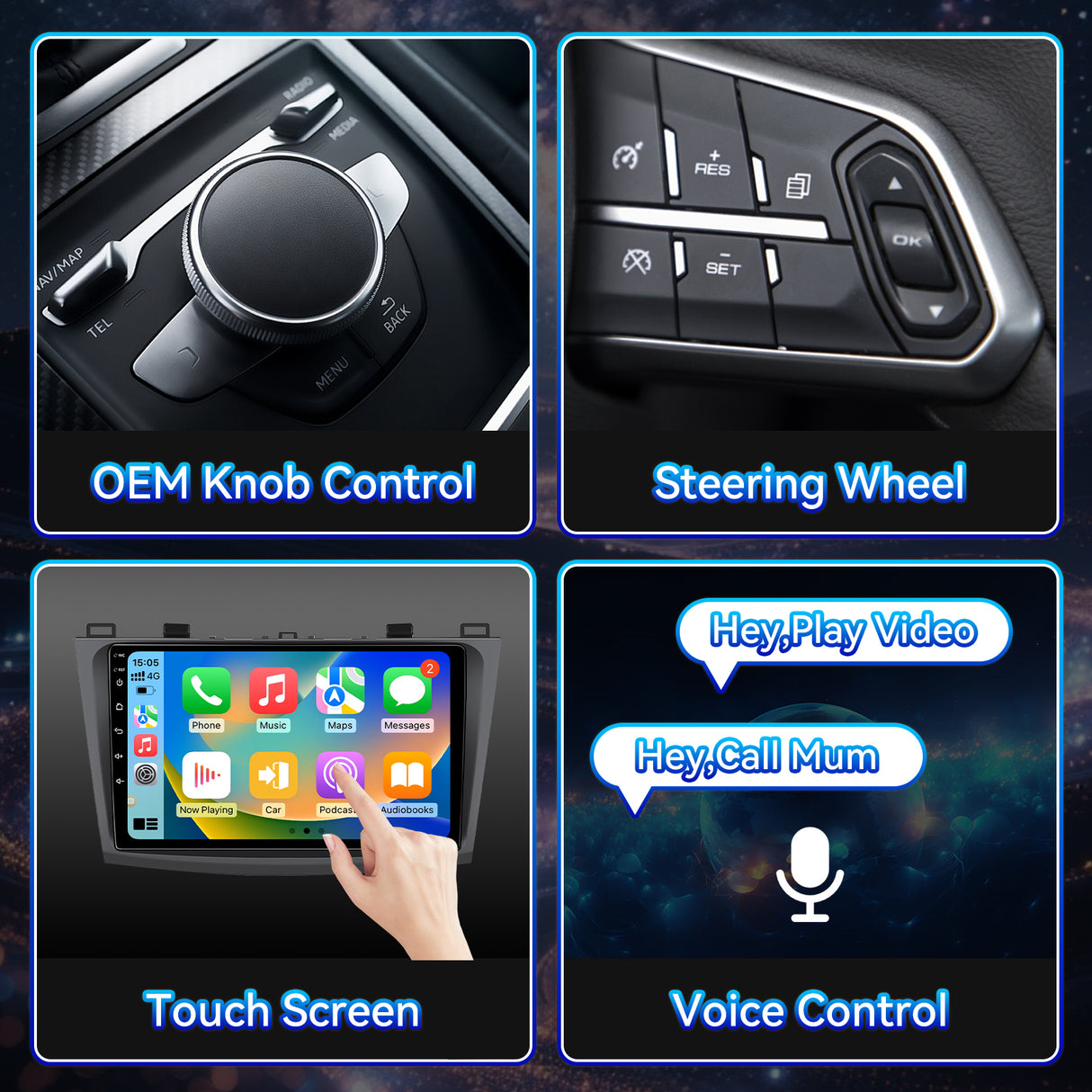 Android 13 Car Stereo Radio for Mazda 3 2010-2013 with Wireless CarPlay & Android Auto, 9-Inch Touchscreen GPS BT 5GWIFI FM SWC