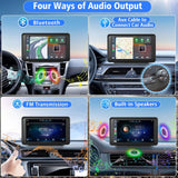 Binize Carplay Screen for Car, 7" HD Wireless Portable CarPlay Touchscreen Stereo with Android Auto Mirror Link/Backup Camera/GPS Navigation/Satellite Radio for All Vehicles