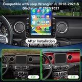 Car Stereo Radio for Jeep Wrangler JL 2018-2021 Gladiator JT 2020 2021 Upgrade,Wireless CarPlay & Android Auto 1080P AHD Backup Camera 9.7 Touch Screen GPS SWC Bluetooth