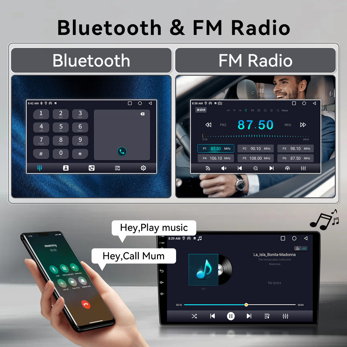 Car Stereo Radio for Ford F150 2004-2008 & F250/F350 2006-2016 with Wireless CarPlay & Android Auto 10.1-Inch IPS Touchscreen GPS WIFI SWC Backup Camera