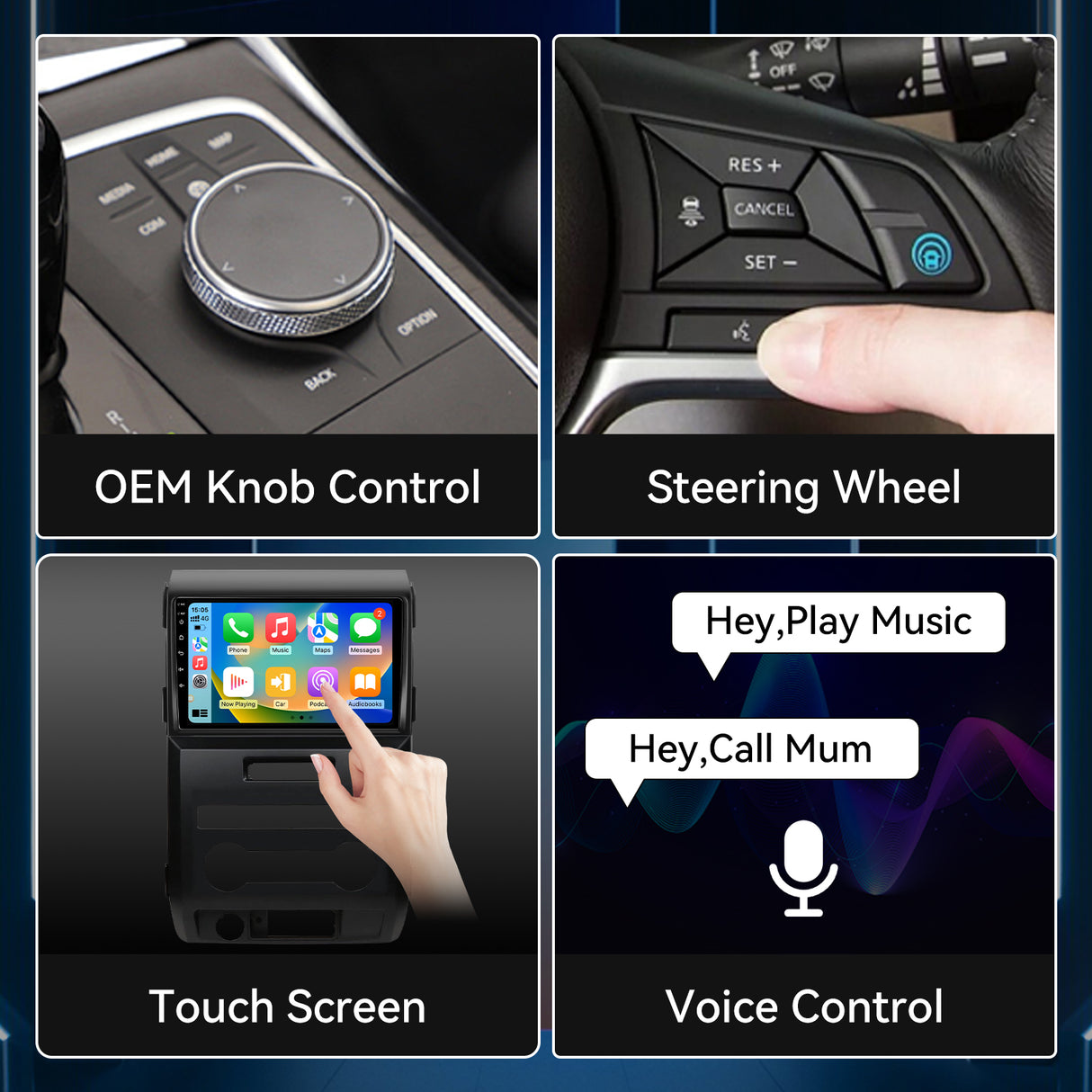 Android 13 Car Radio Compatible with Ford F150 2009 2010 2011 2012 Manual AC Upgrade, Car Stereo Replacement Wireless CarPlay & Android Auto