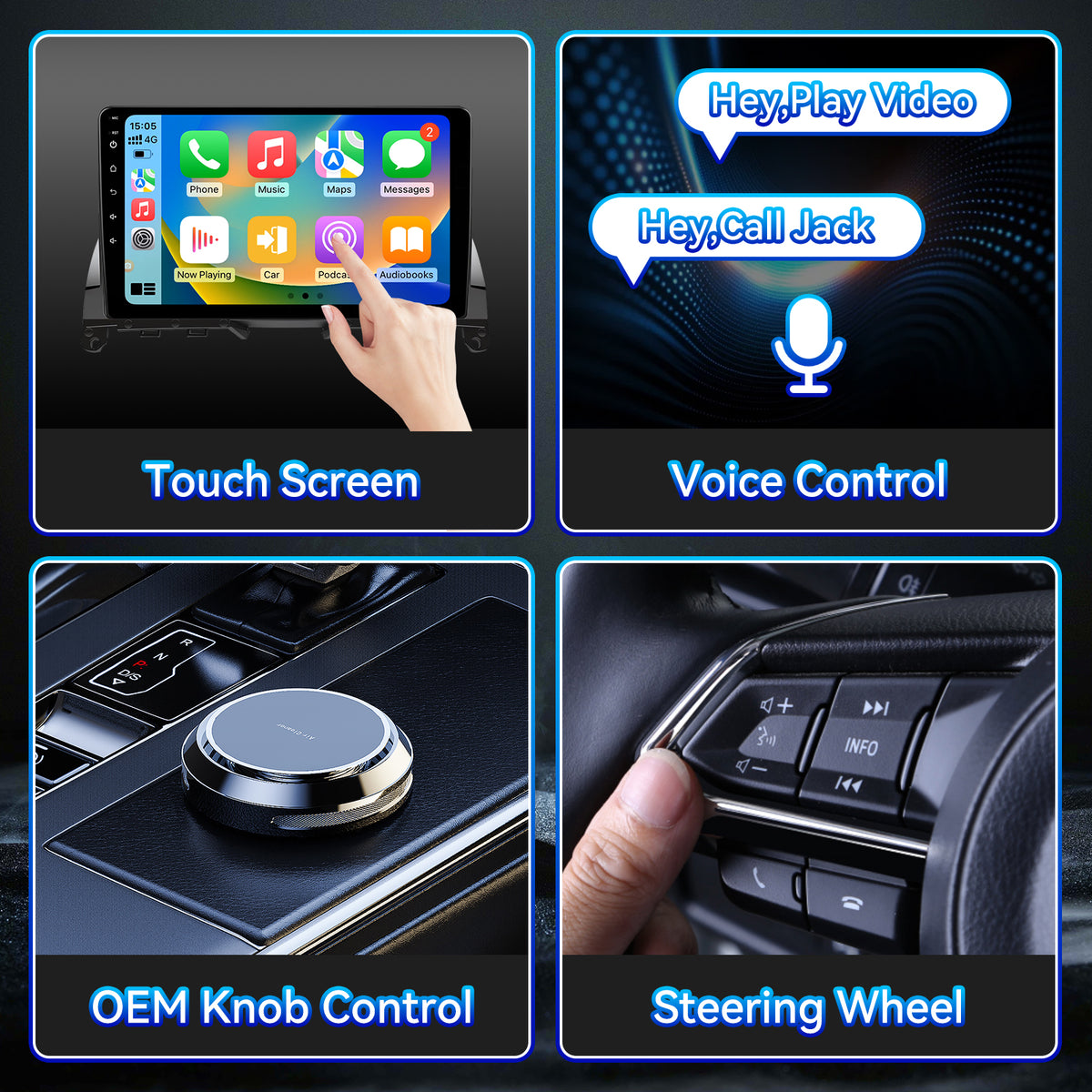 Car Stereo Radio for Mercedes Benz C-Class W204 S204 2006-2011 with Wireless Carplay & Android Auto 9-Inch Touchscreen FM Bluetooth 5G WiFi GPS Navigation Mirror Link SWC AHD Camera
