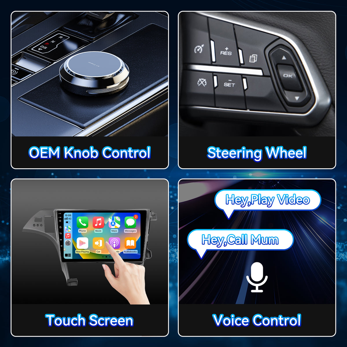 Car Stereo Radio for Toyota Prius 2010-2015 Qualcomm Chipset with Wireless CarPlay & Android Auto WiFi Bluetooth GPS FM RDS EQ SWC Upgrade 1080P Backup Camera
