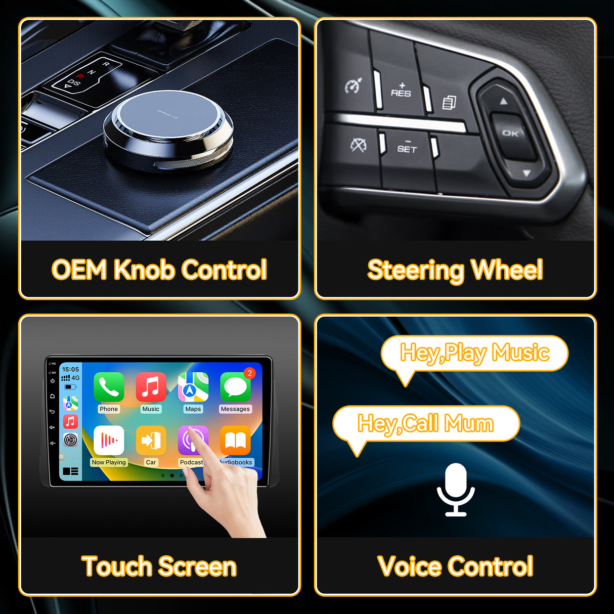 Car Stereo for Chrysler Grand Voyager 2013-2016 Upgrade Wireless CarPlay & Android Auto AHD Backup Camera GPS SWC FM WiFi Bluetooth