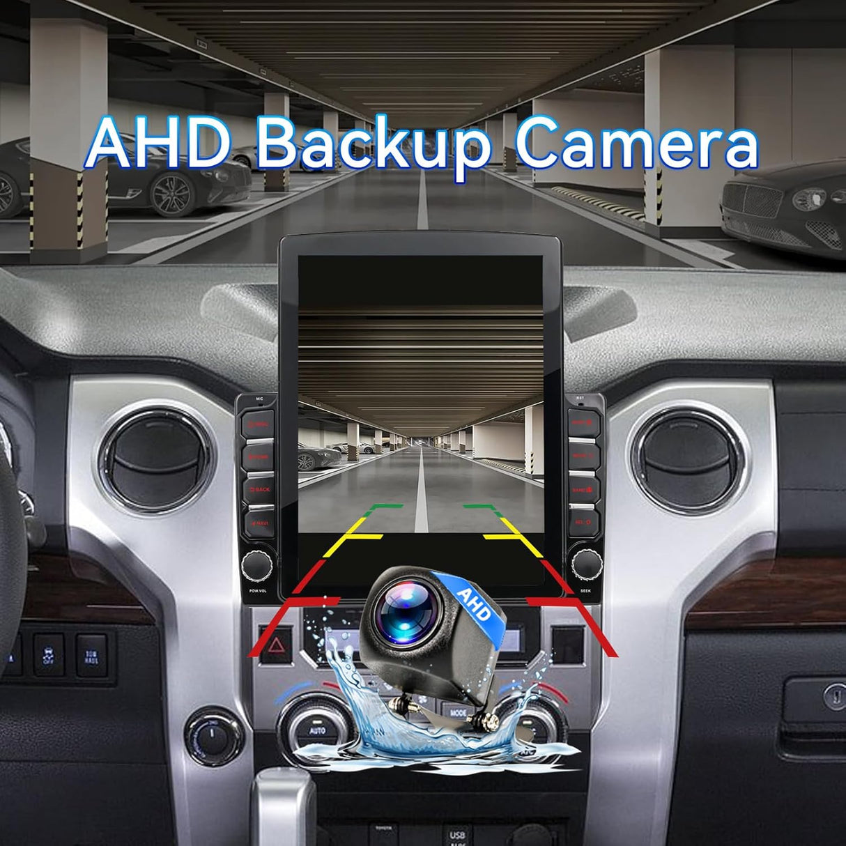 Car Stereo for Toyota Tundra 2014-2021 Wireless CarPlay & Android Auto Bluetooth GPS Navigation FM Radio Backup Camera