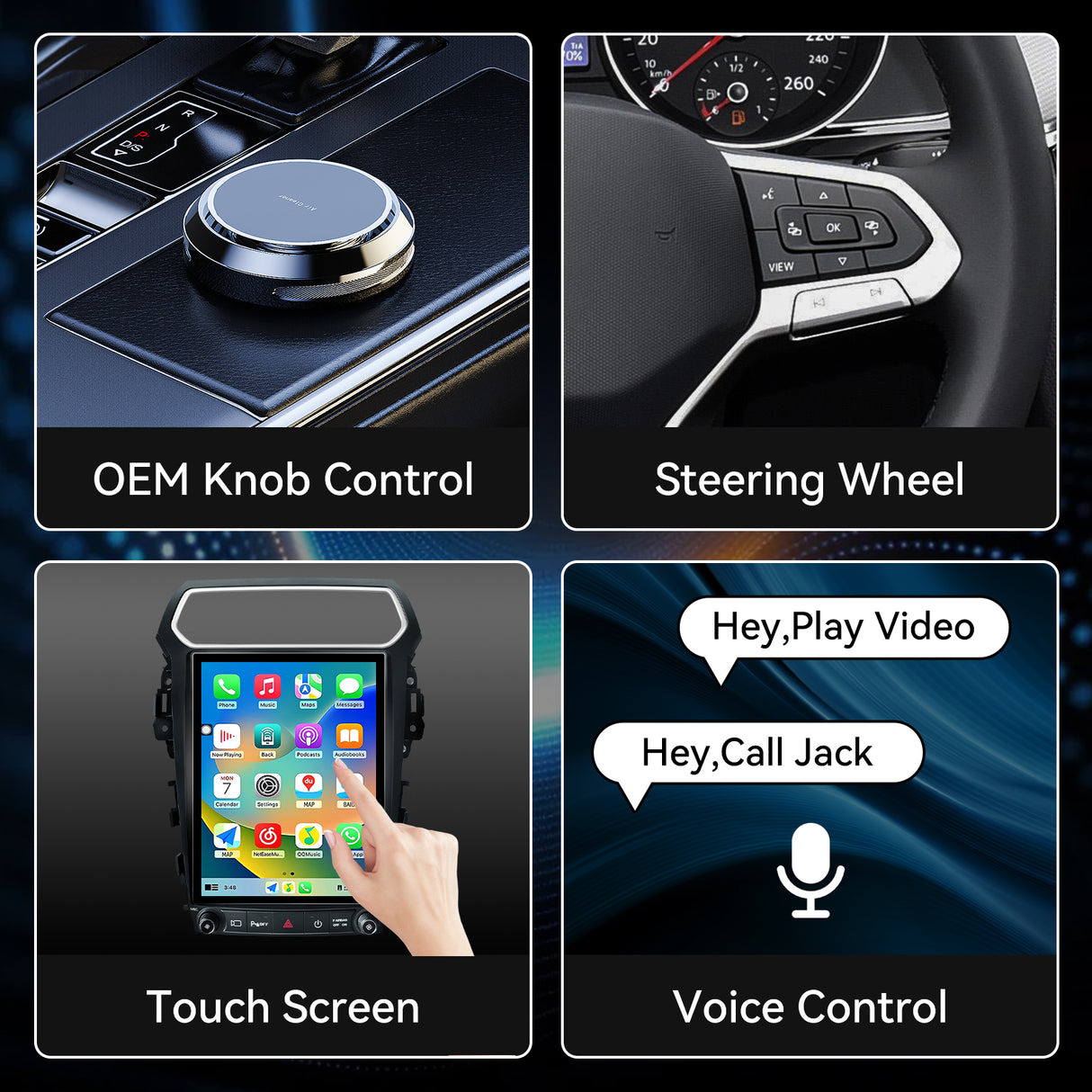 Car Stereo for Ford Explorer 2011-2019 Upgrade Wireless CarPlay & Android Auto AHD Backup Camera GPS SWC FM WiFi Bluetooth