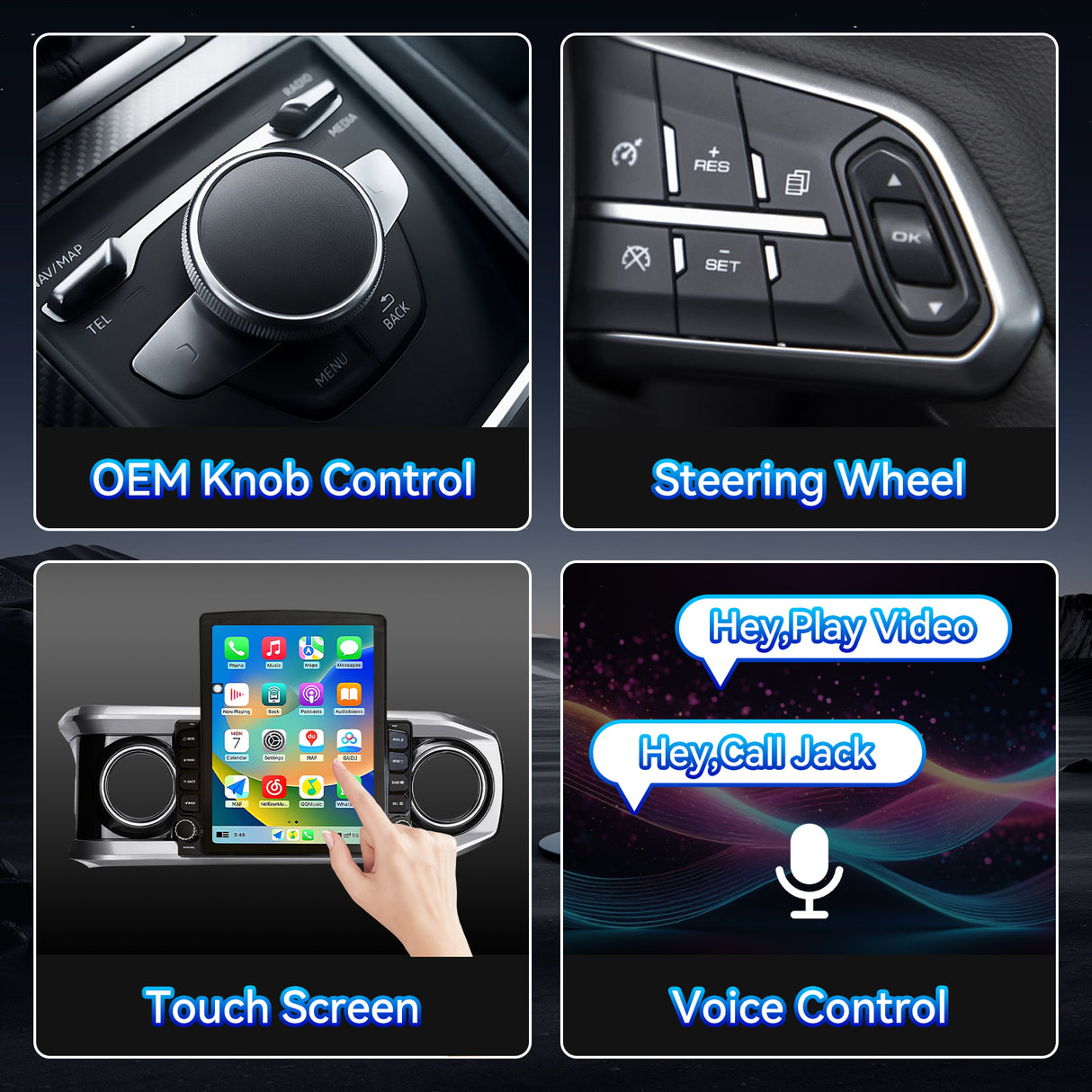 Car Stereo Radio for Toyota Tacoma 2016-2023 with Wireless CarPlay & Android Auto GPS SWC 1080p Backup Camera