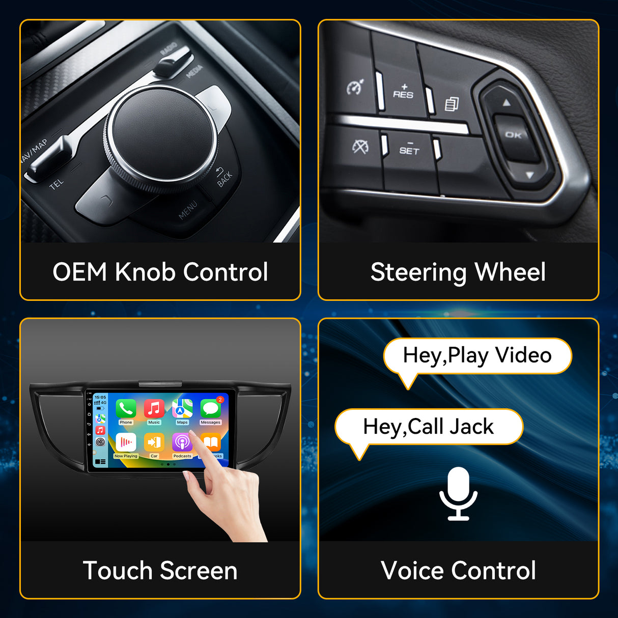 Car Stereo for Honda CRV 2012-2016  Upgrade Wireless CarPlay & Android Auto AHD Backup Camera GPS SWC FM WiFi Bluetooth